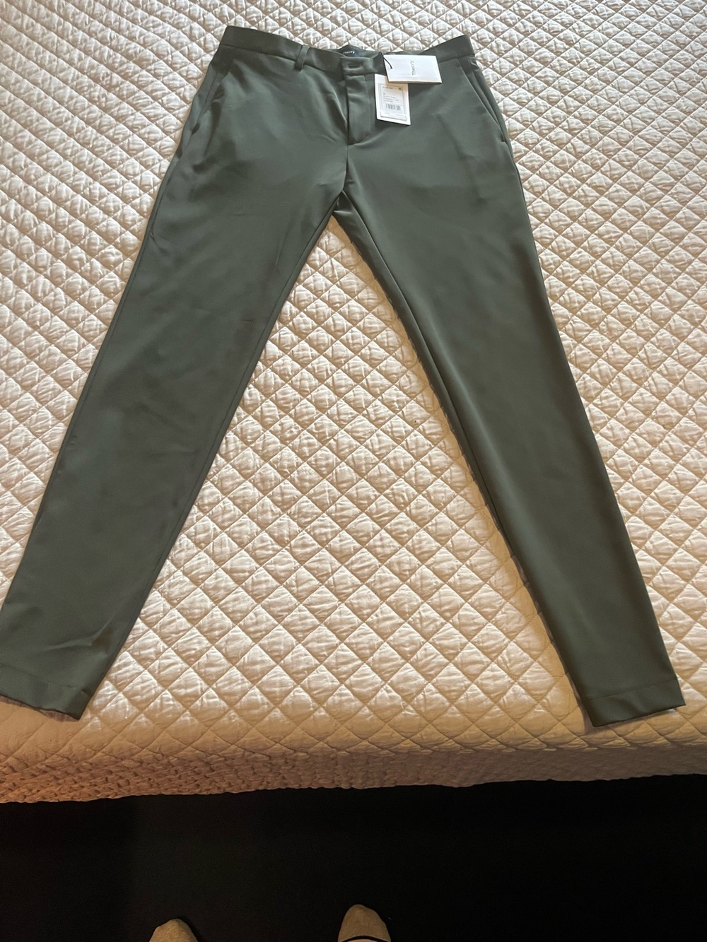 Theory Men's Olive Dress Pants - Dark Olive Green